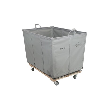 Steele Canvas Basket 14 BU Permanent Truck Grey Vinyl w/Grey Vinyl - 4in Casters 2 Swivel 2 Rigid 9314VGRYVGRYW4